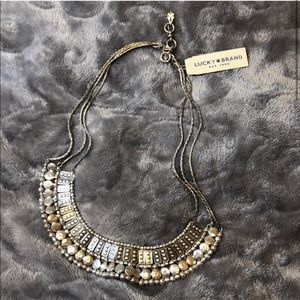 Lucky Brand NEW silver statement necklace
